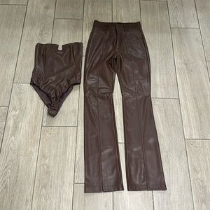 Zara faux leather set